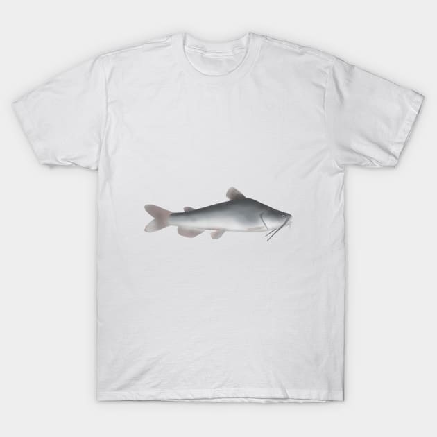 White Catfish T-Shirt by FishFolkArt